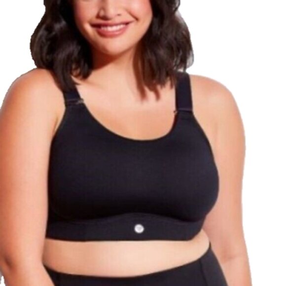Livi Active Lane Bryant Womens Bra Sports Molded No Wire 40D Solid Black - Picture 1 of 7